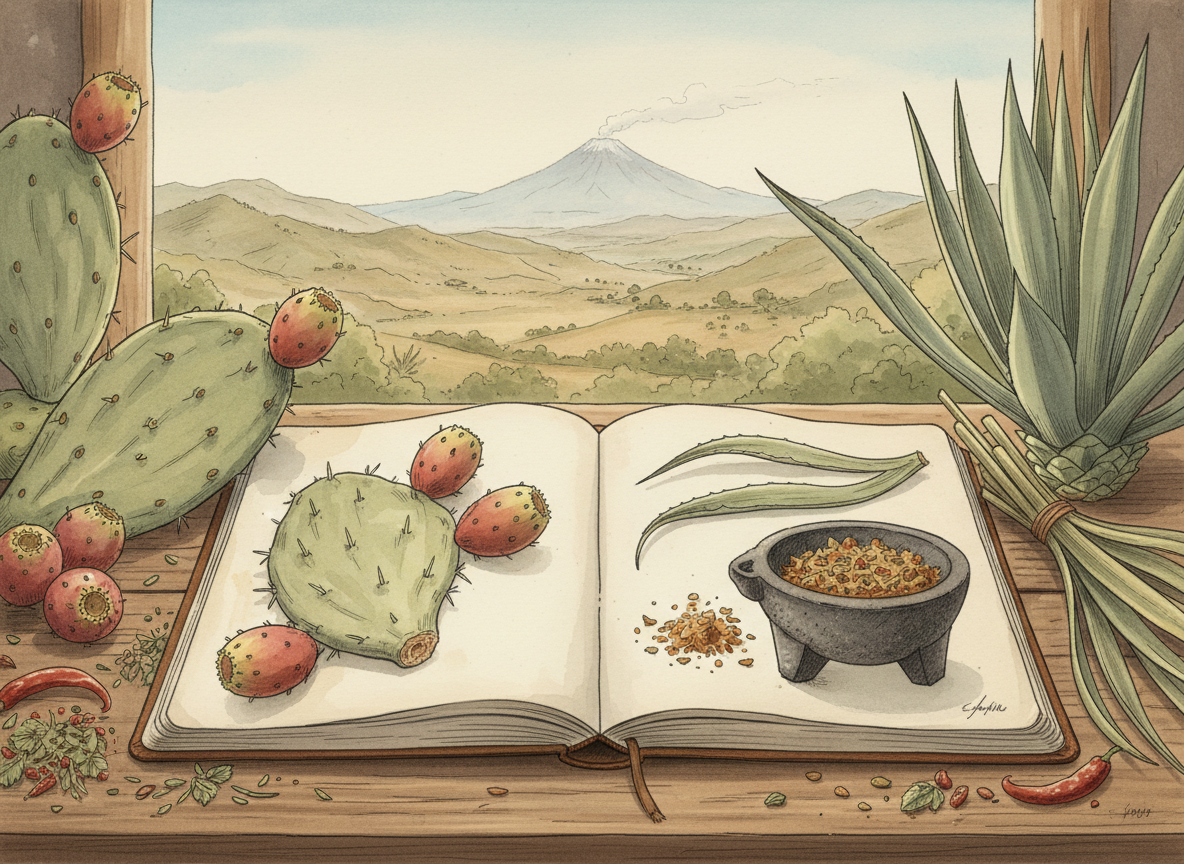Botanical field-journal illustration for Mexico.